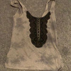 Gray Tank with Beaded Detailing by Free People